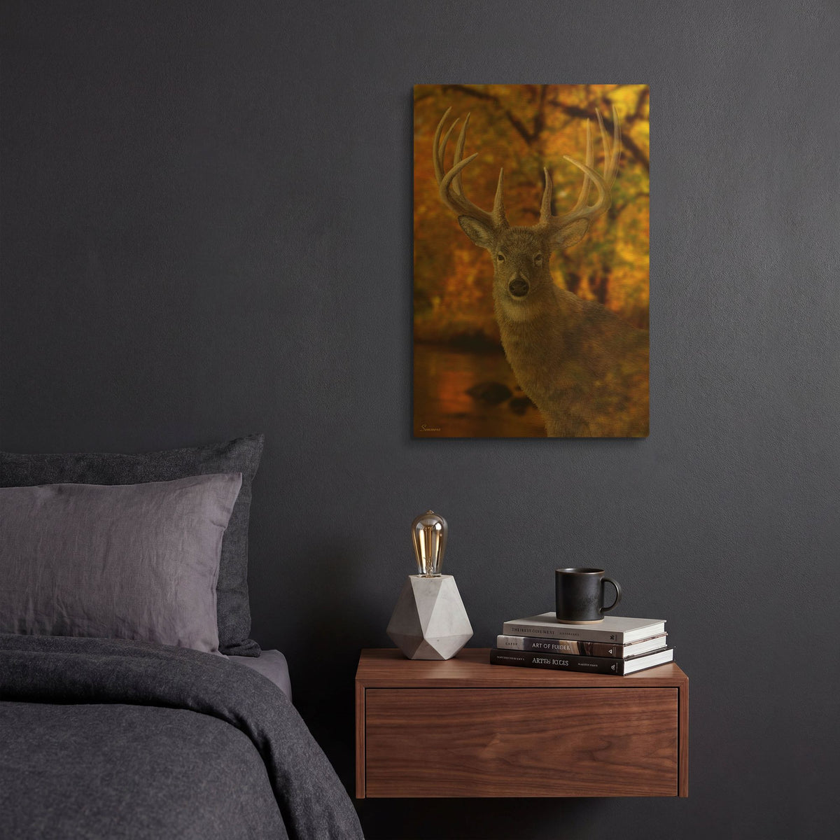 'Autumn Shade' By Gordon Semmens Gold Metal Wall Art