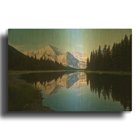'Glacier Z' By Gordon Semmens Gold Metal Wall Art