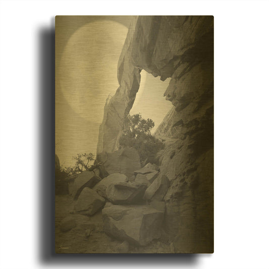'Arches Moon Shadow' By Gordon Semmens Gold Metal Wall Art