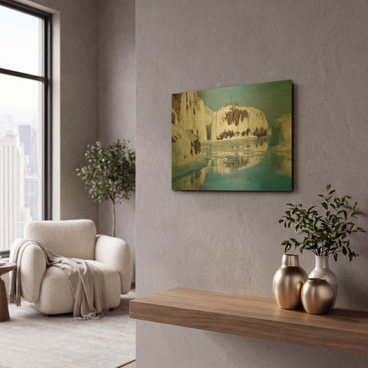 'Lake Superior 29' By Gordon Semmens Gold Metal Wall Art