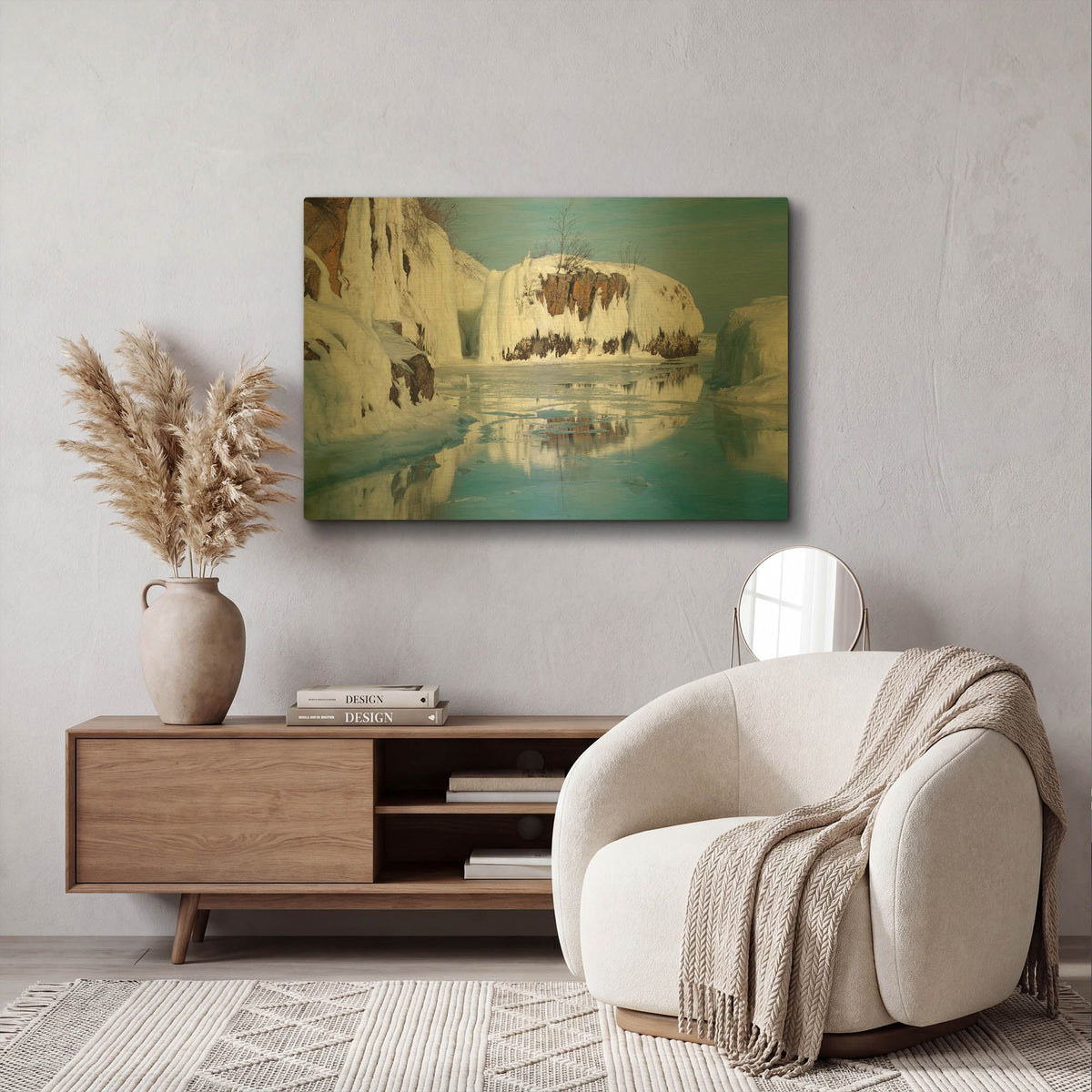 'Lake Superior 29' By Gordon Semmens Gold Metal Wall Art