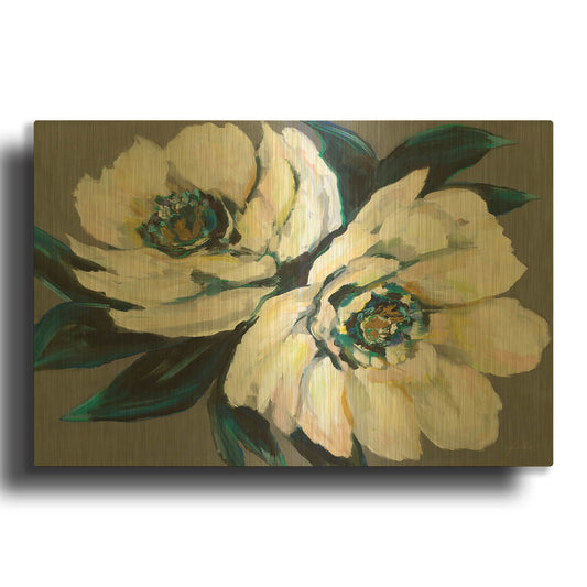 'Peonies' By Jeanette Vertentes Gold Metal Wall Art