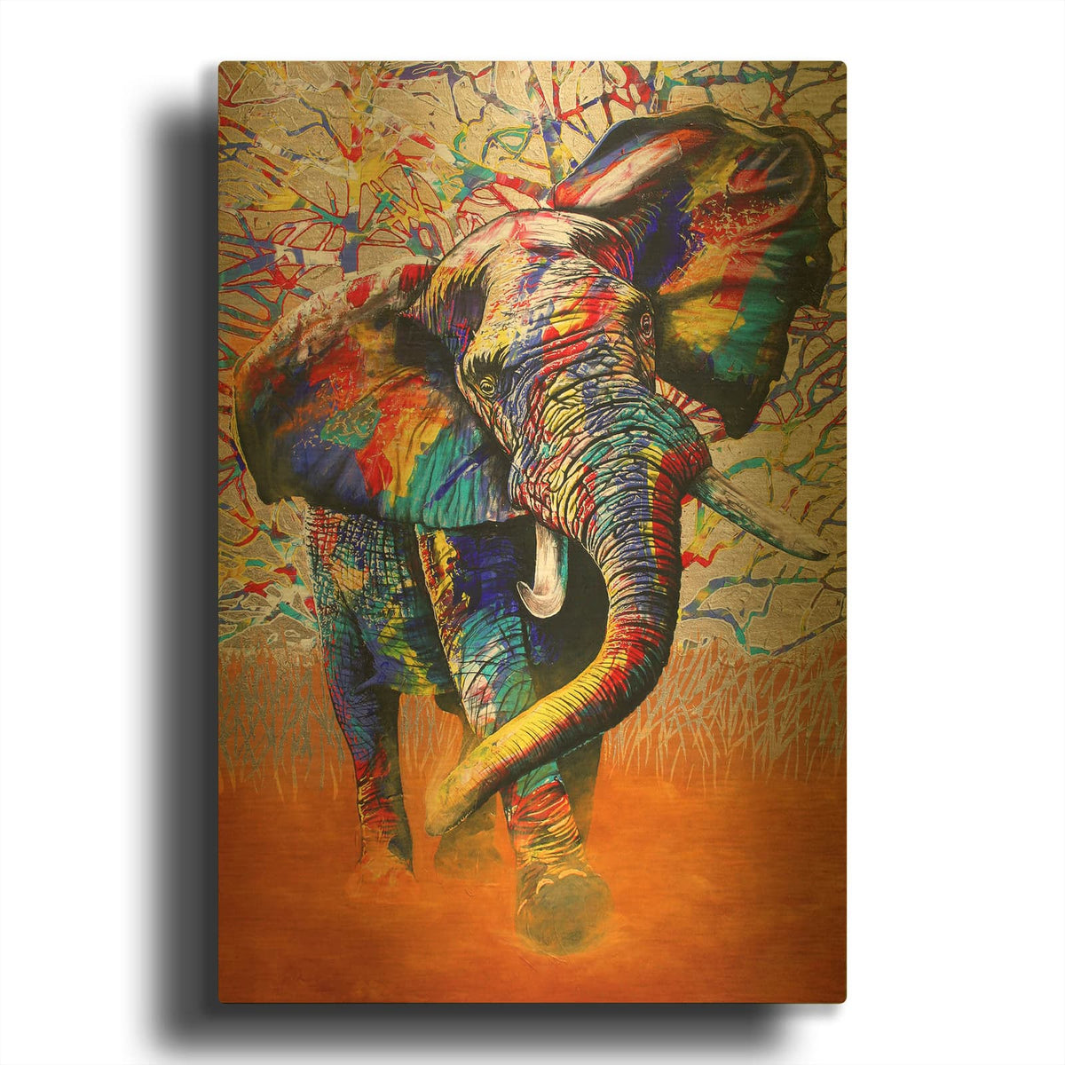 'African Colours' By Graeme Stevenson Gold Metal Wall Art