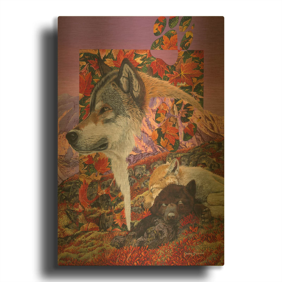 'Alaska Dreaming' By Graeme Stevenson Gold Metal Wall Art