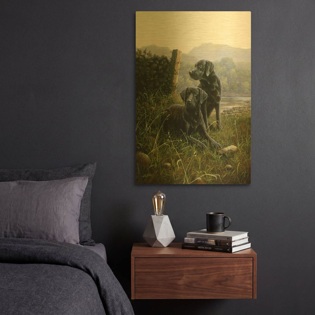 'Country Companions' By John Silver Gold Metal Wall Art