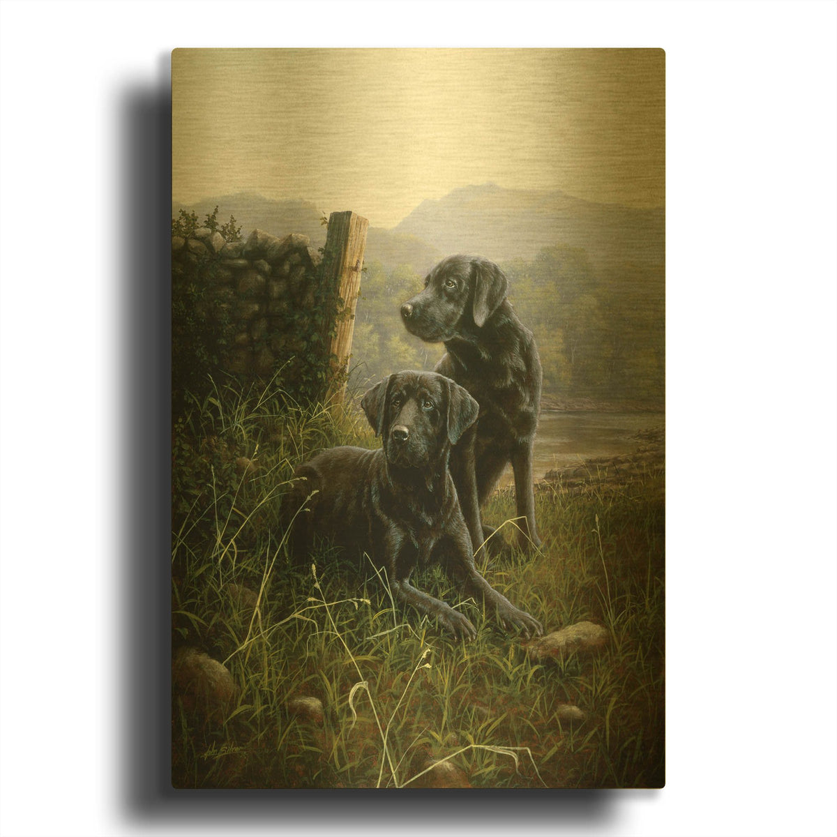 'Country Companions' By John Silver Gold Metal Wall Art