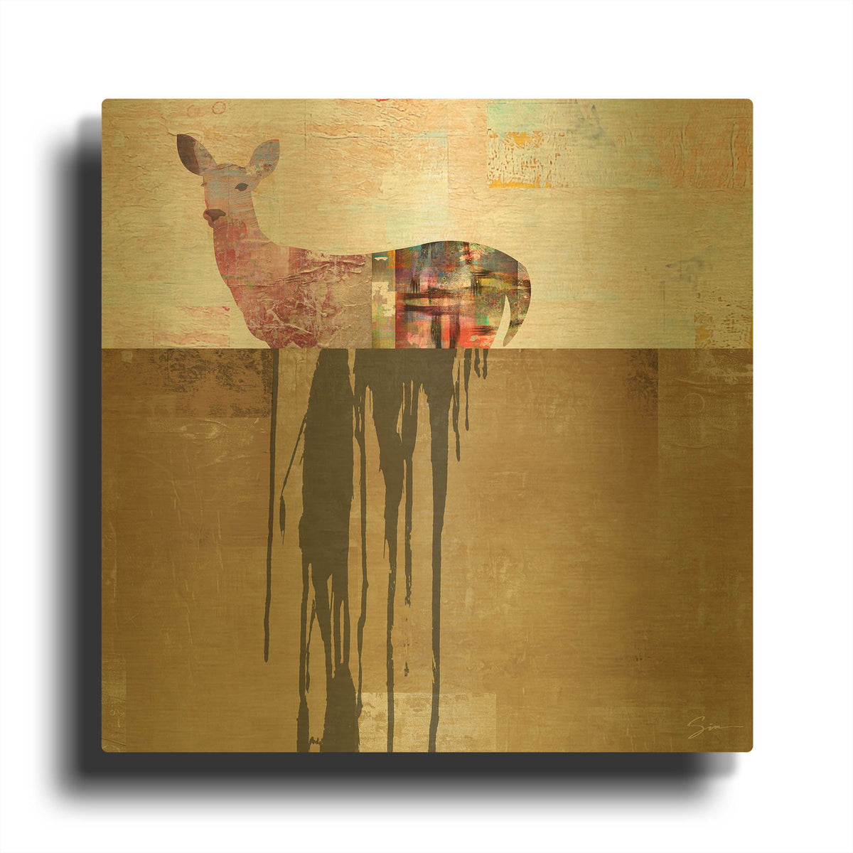 'Dissolve 1' By Greg Simanson Gold Metal Wall Art