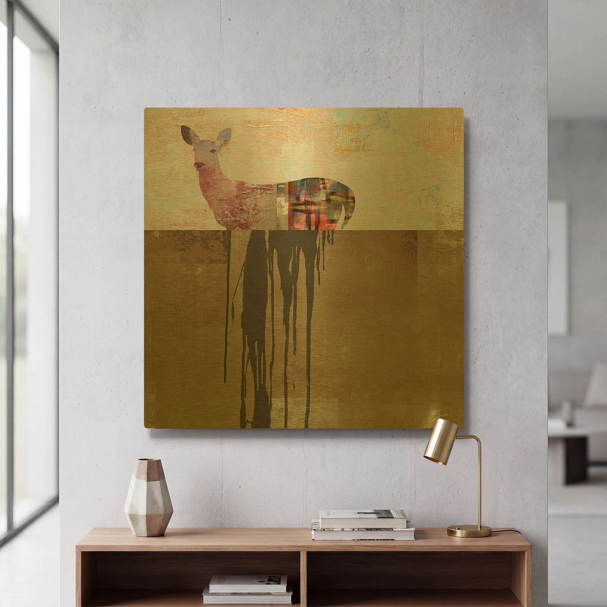 'Dissolve 1' By Greg Simanson Gold Metal Wall Art