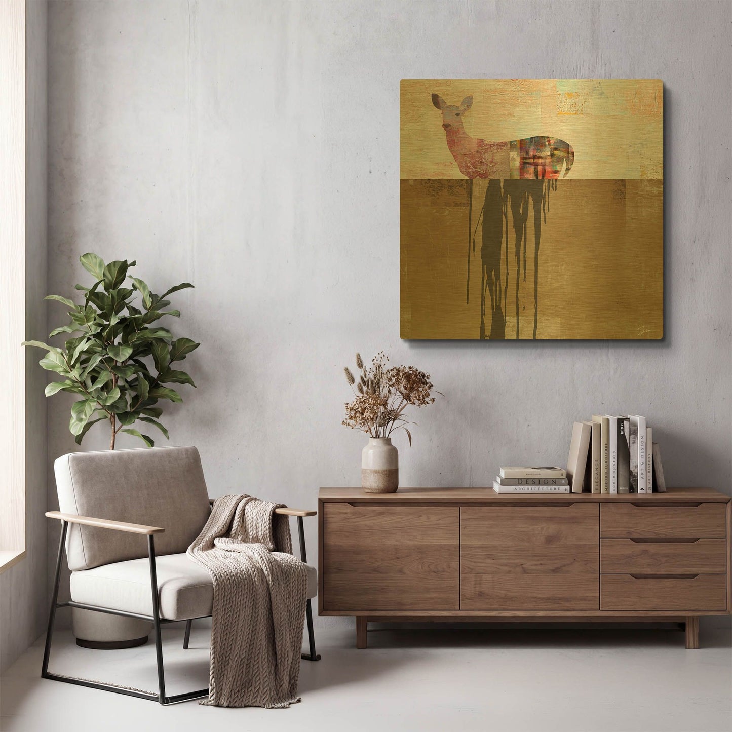 'Dissolve 1' By Greg Simanson Gold Metal Wall Art