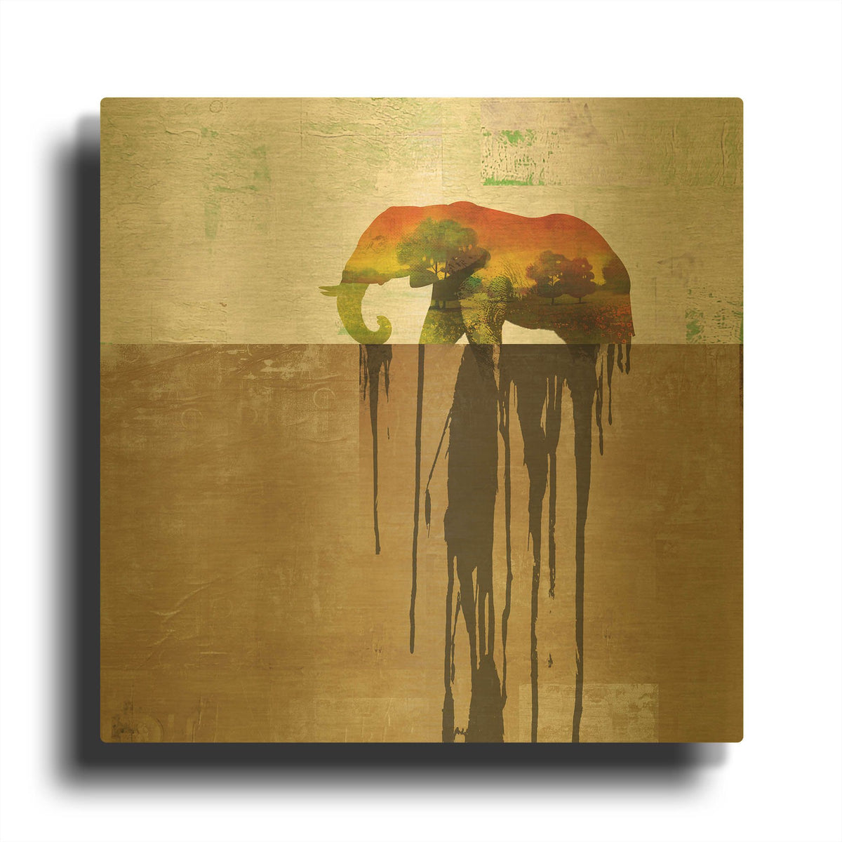 'Dissolve 2' By Greg Simanson Gold Metal Wall Art