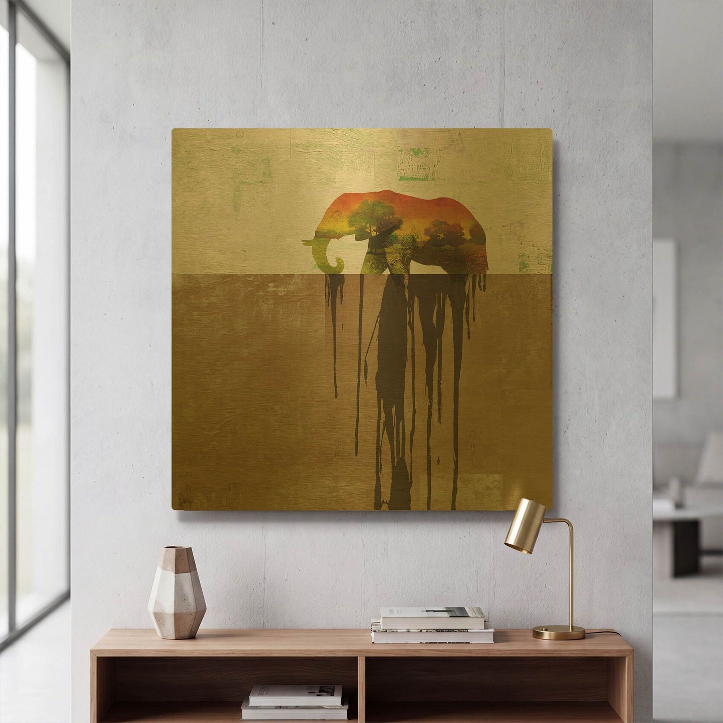 'Dissolve 2' By Greg Simanson Gold Metal Wall Art