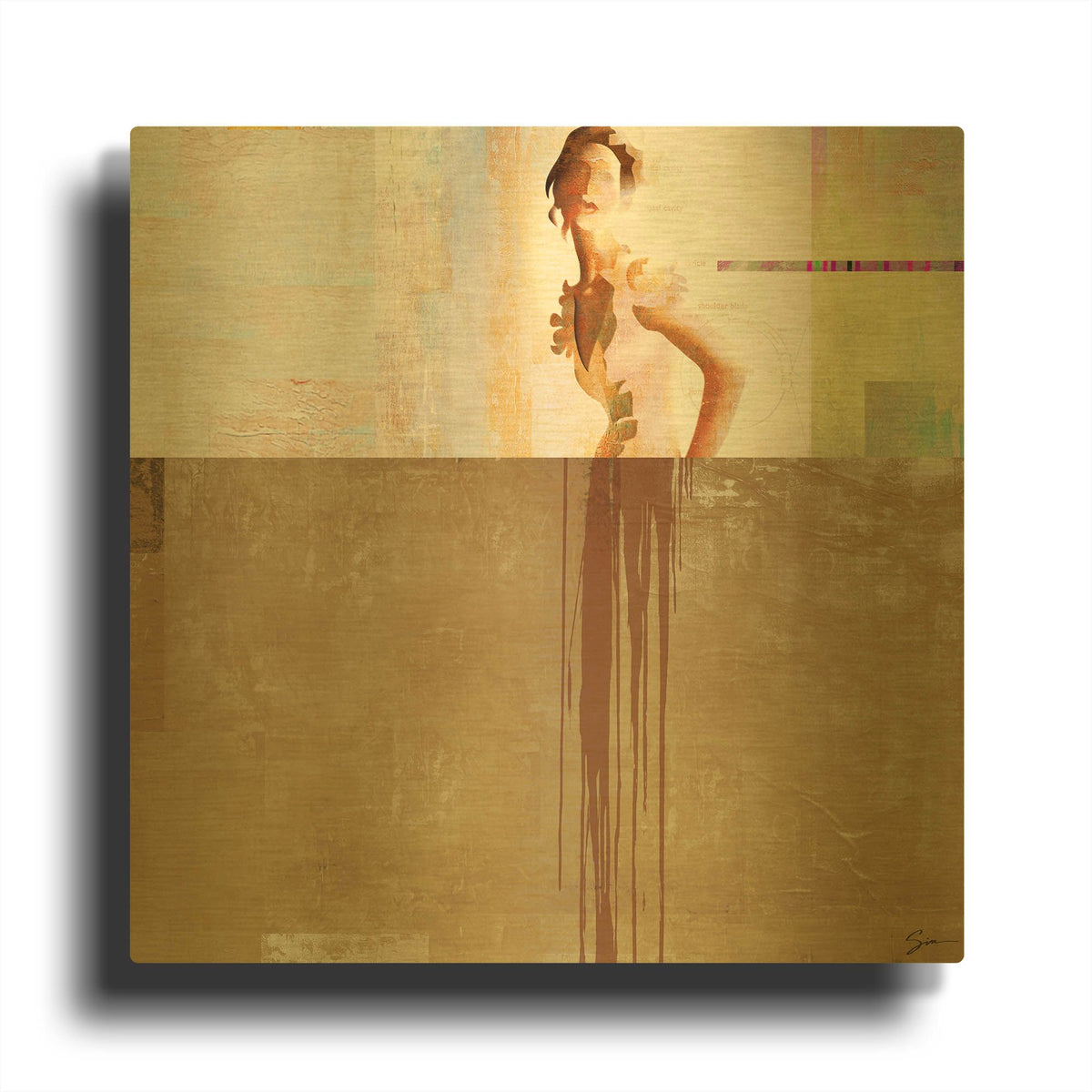 'Dissolve 3' By Greg Simanson Gold Metal Wall Art