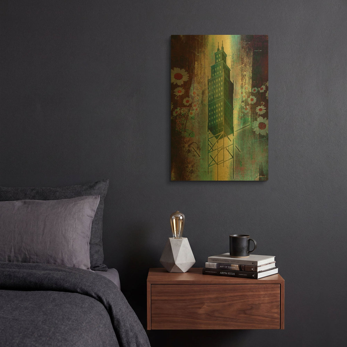 'Spring Time In The City' By Greg Simanson Gold Metal Wall Art