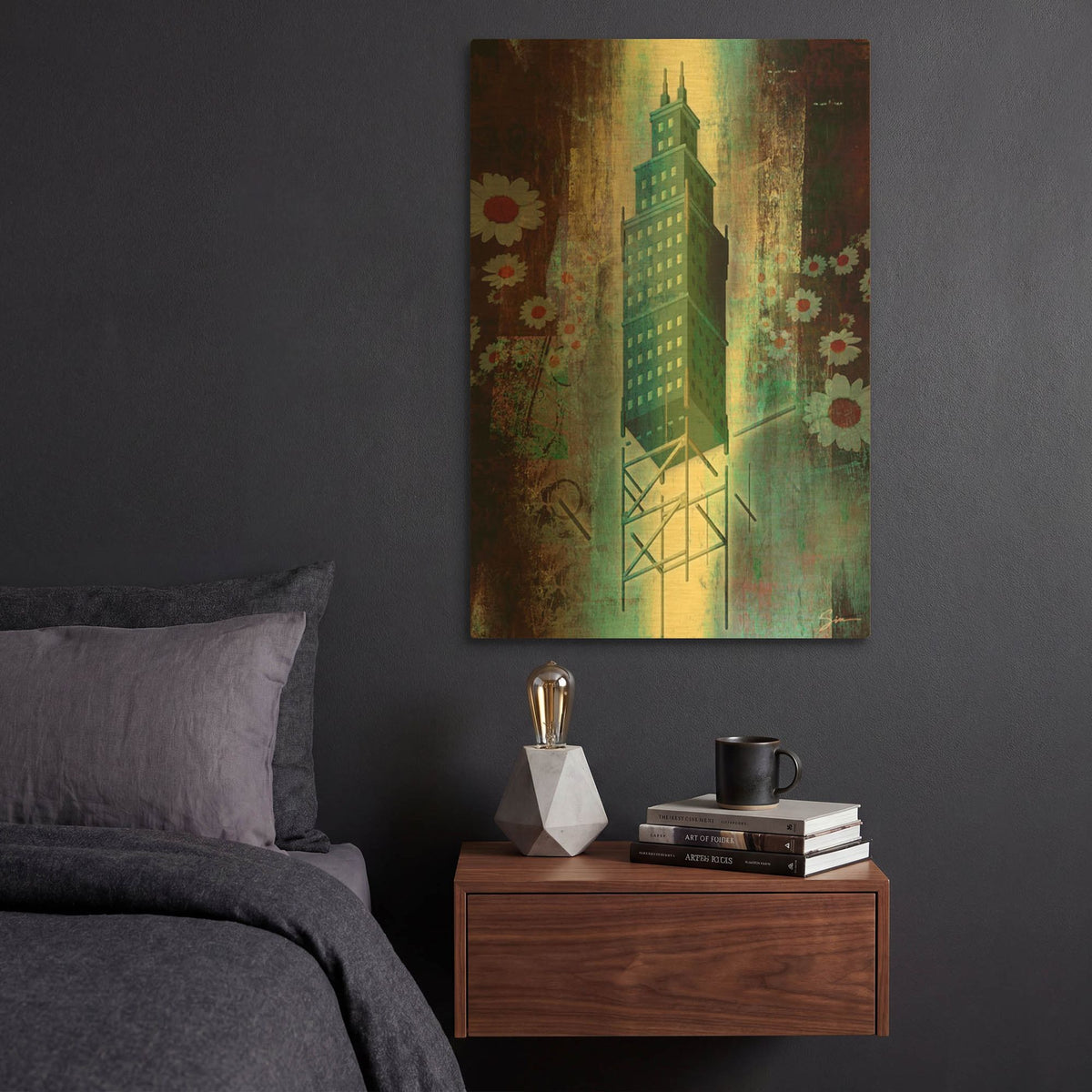 'Spring Time In The City' By Greg Simanson Gold Metal Wall Art