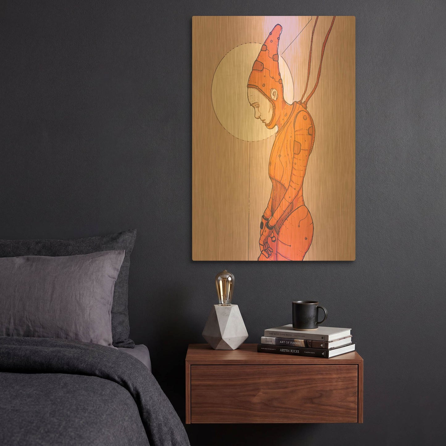 'Alpha Omega Orange' By Craig Snodgrass Gold Metal Wall Art