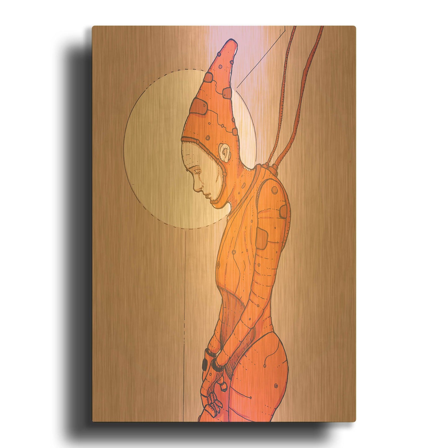 'Alpha Omega Orange' By Craig Snodgrass Gold Metal Wall Art