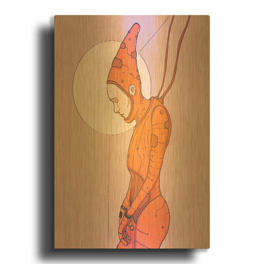 'Alpha Omega Orange' By Craig Snodgrass Gold Metal Wall Art