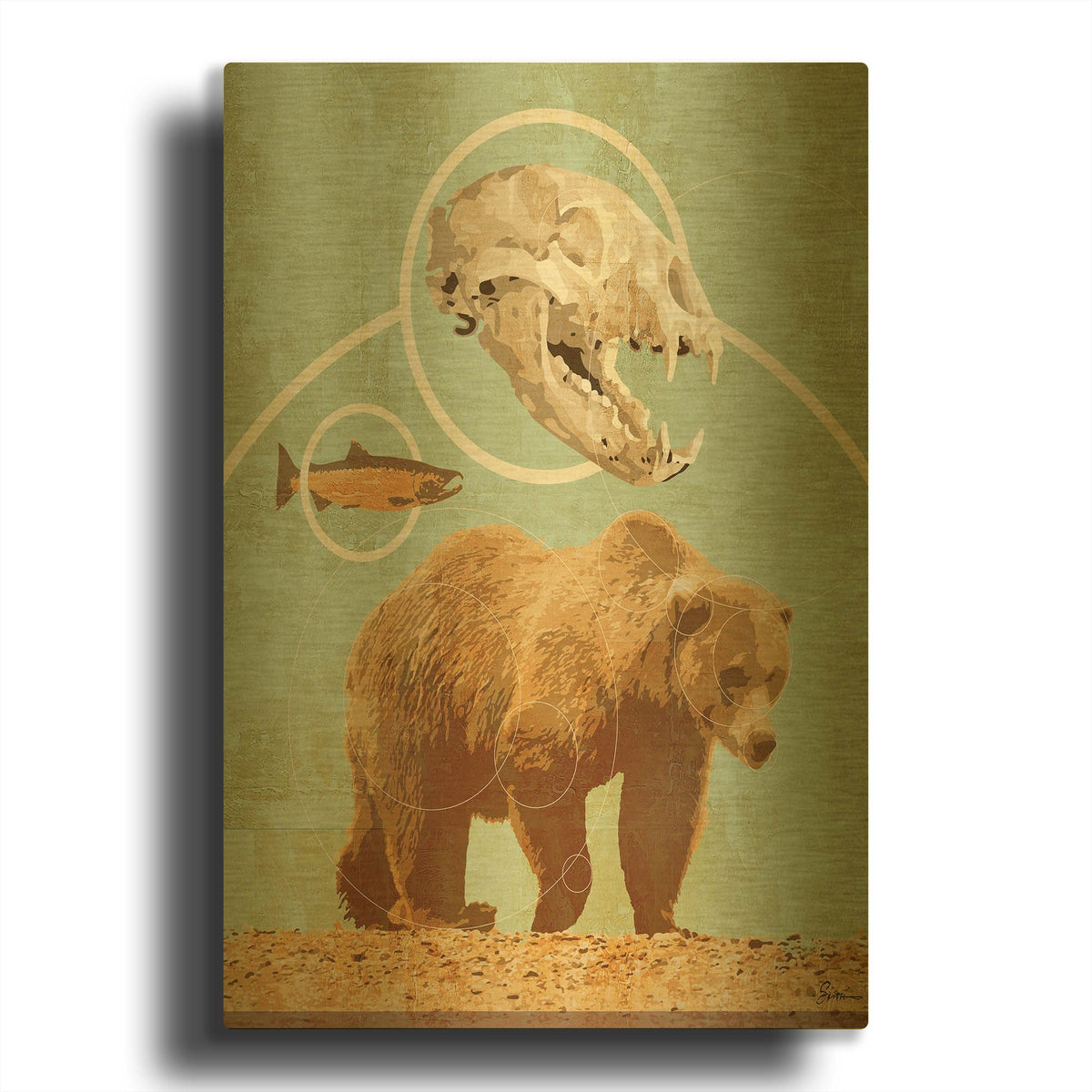 'Bear Country' By Greg Simanson Gold Metal Wall Art
