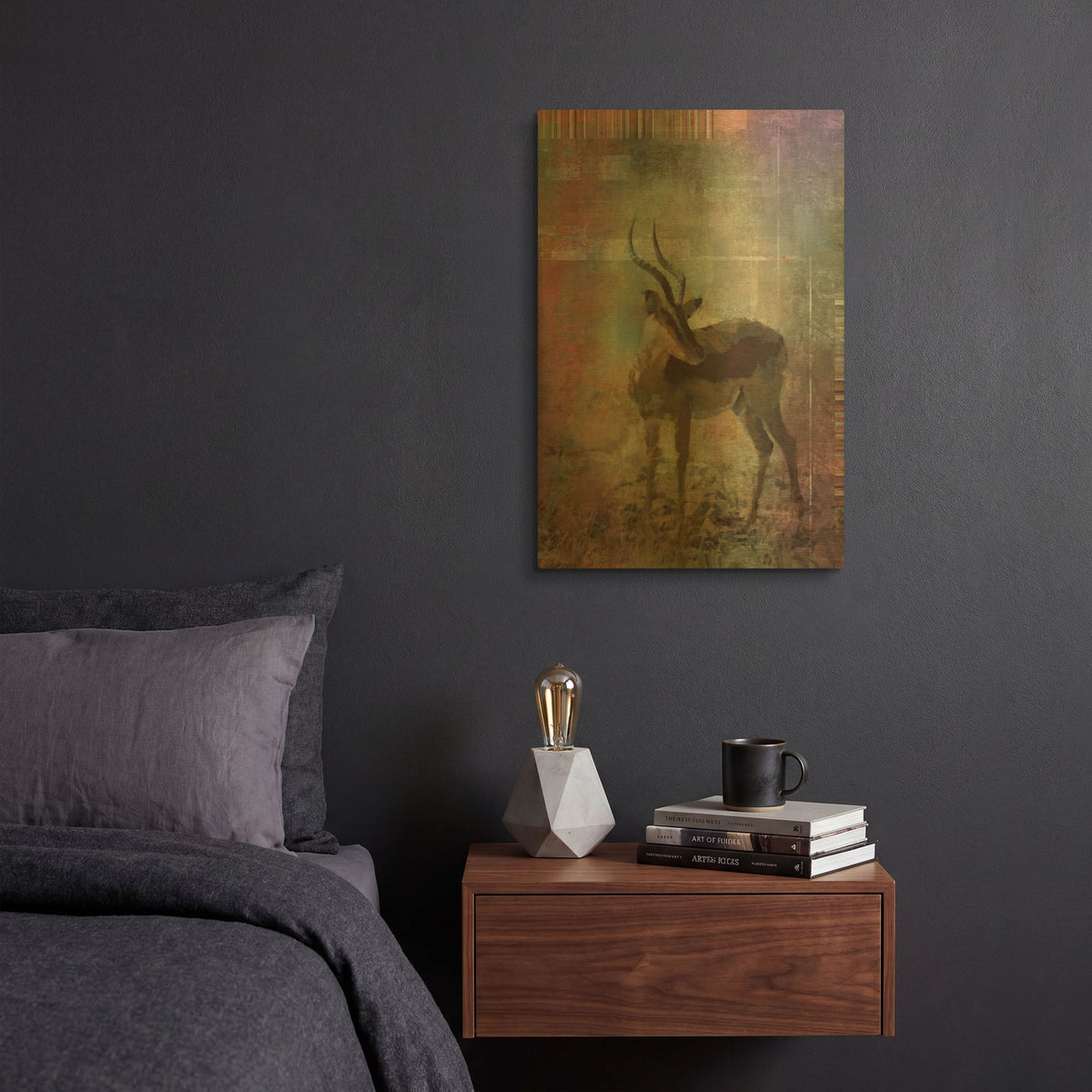 'Africa Antelope' By Greg Simanson Gold Metal Wall Art