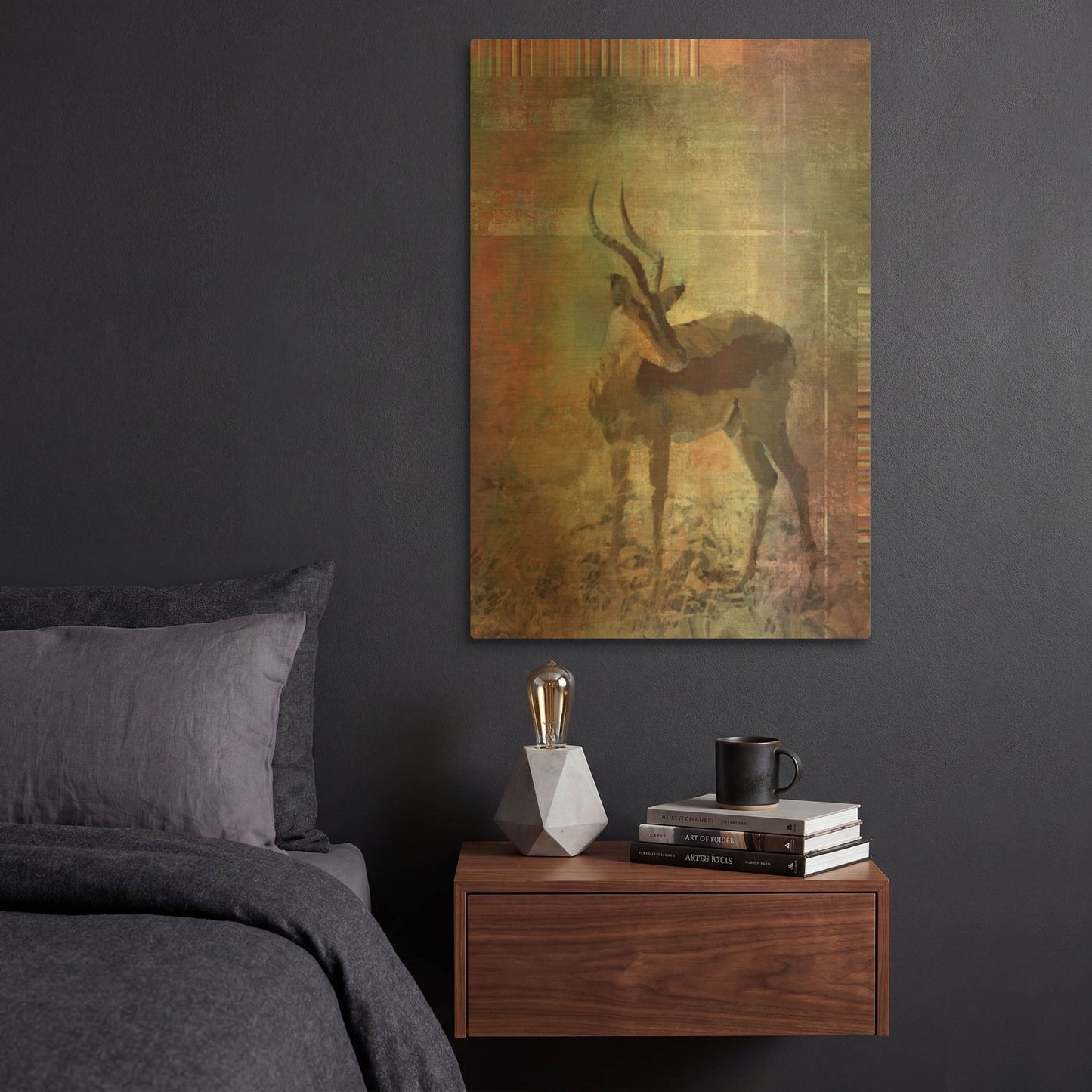 'Africa Antelope' By Greg Simanson Gold Metal Wall Art
