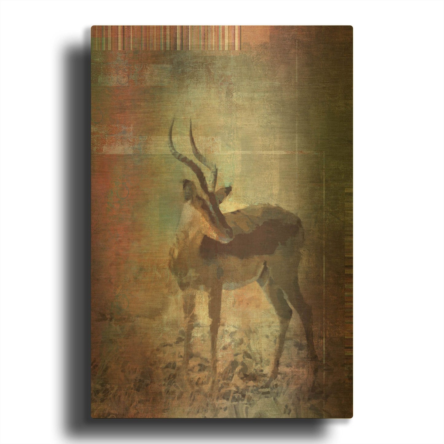 'Africa Antelope' By Greg Simanson Gold Metal Wall Art