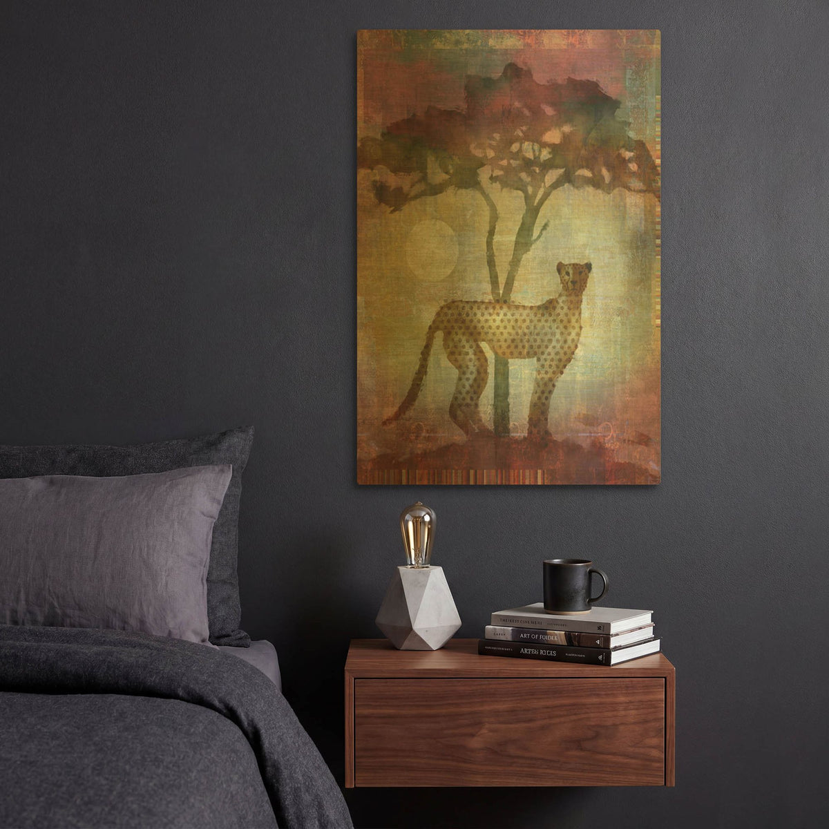 'Africa Cheetah' By Greg Simanson Gold Metal Wall Art
