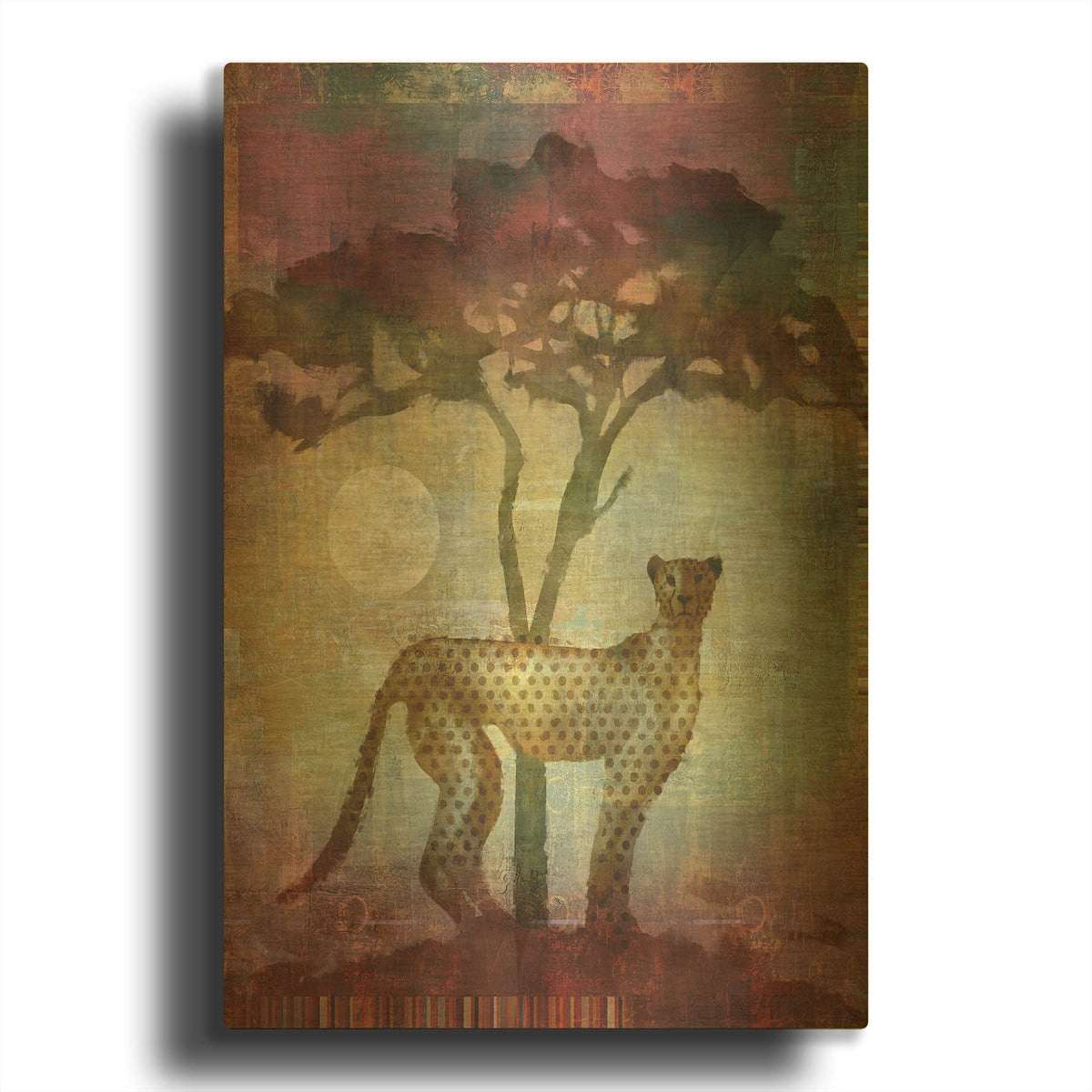 'Africa Cheetah' By Greg Simanson Gold Metal Wall Art