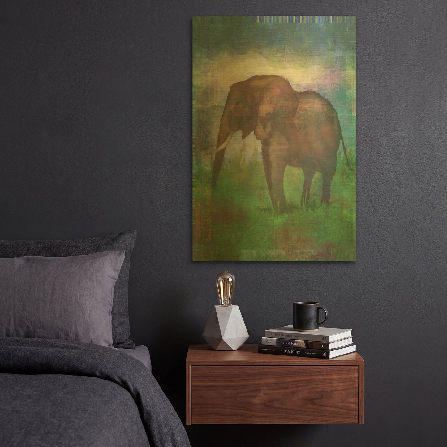 'Africa Elephant' By Greg Simanson Gold Metal Wall Art