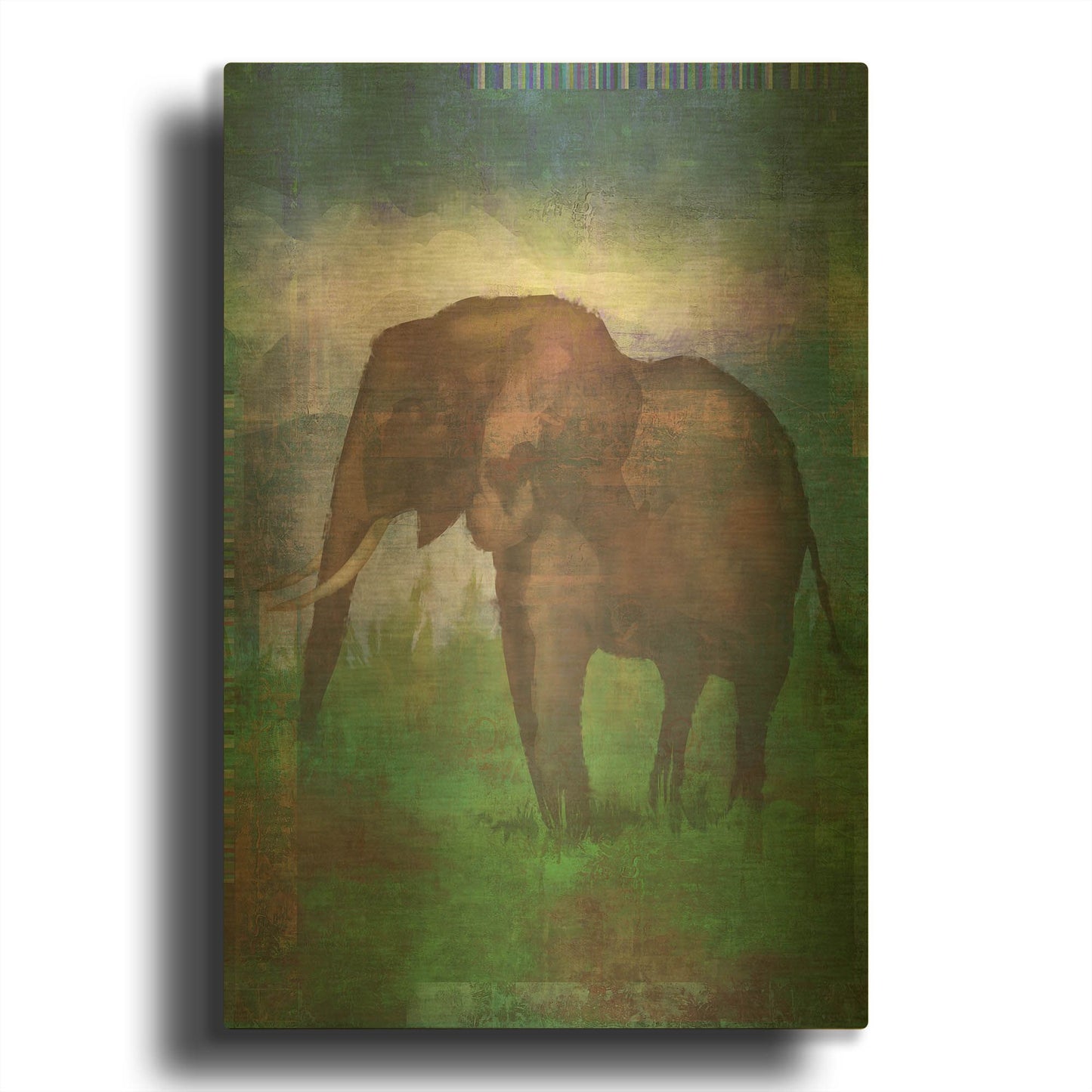 'Africa Elephant' By Greg Simanson Gold Metal Wall Art
