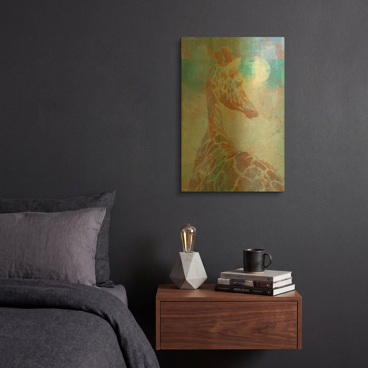 'Africa Giraffe' By Greg Simanson Gold Metal Wall Art