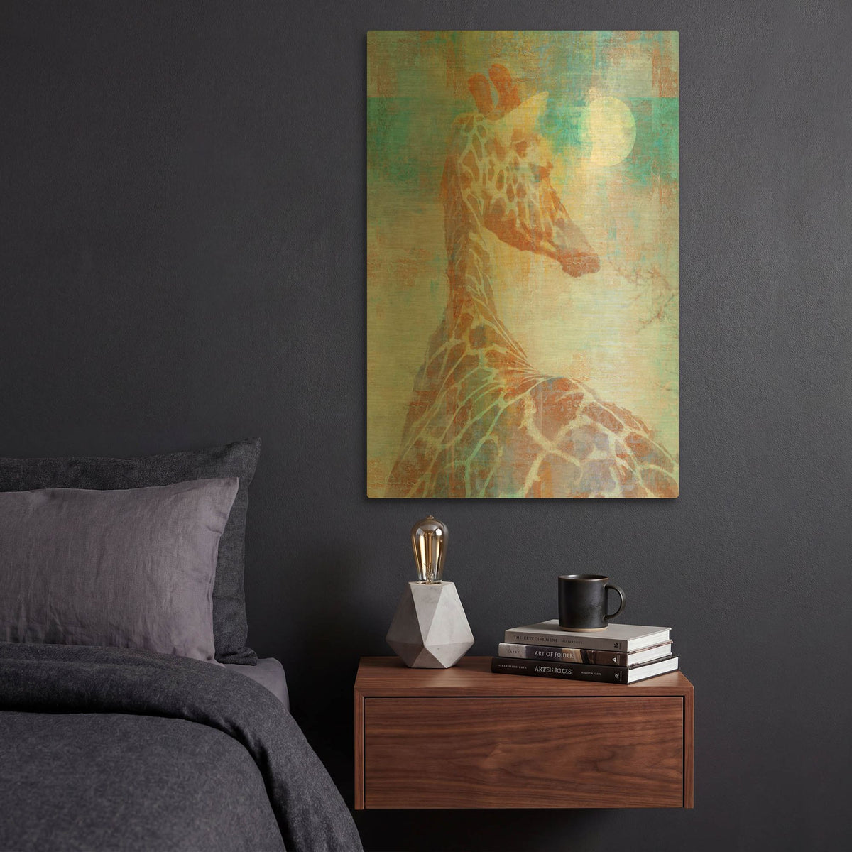 'Africa Giraffe' By Greg Simanson Gold Metal Wall Art