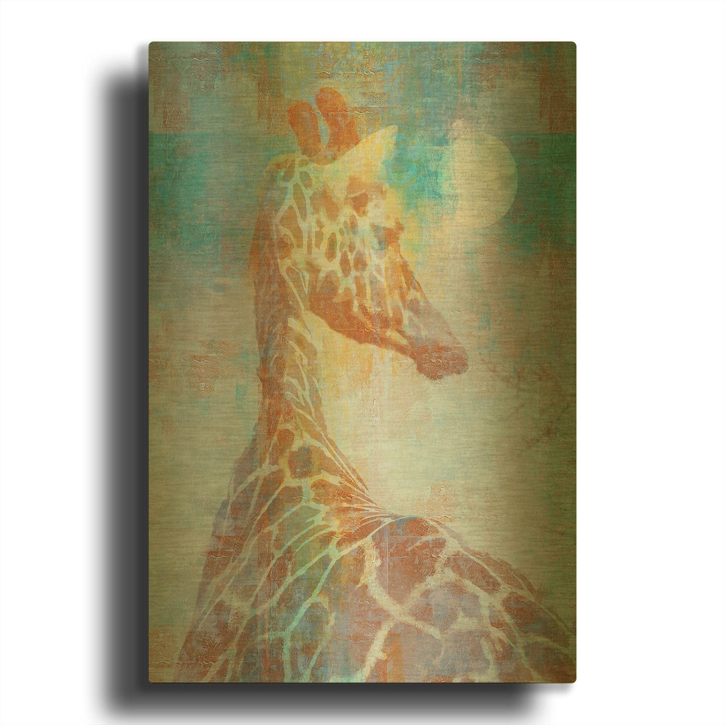 'Africa Giraffe' By Greg Simanson Gold Metal Wall Art