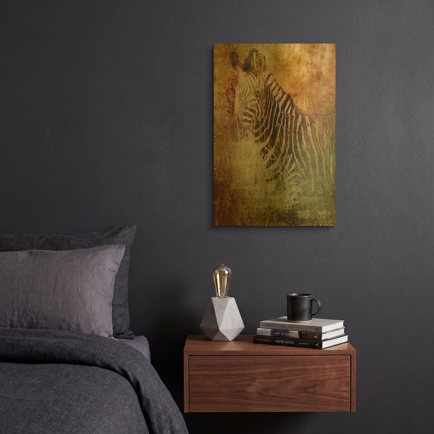 'Africa Zebra' By Greg Simanson Gold Metal Wall Art