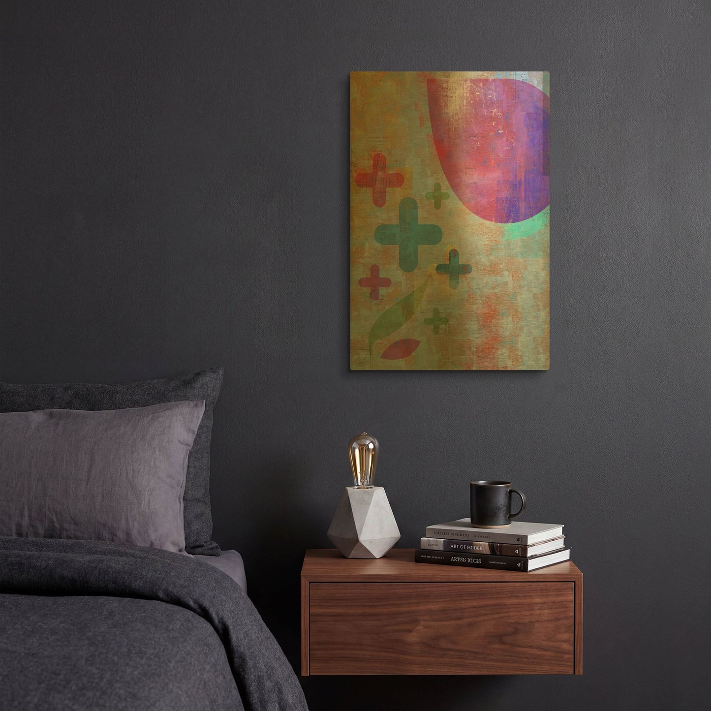 'Graphic Abstract 1' By Greg Simanson Gold Metal Wall Art