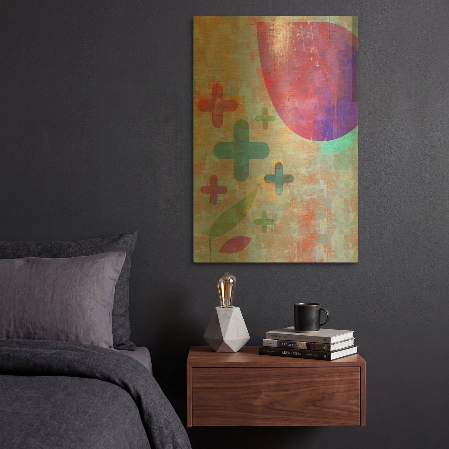 'Graphic Abstract 1' By Greg Simanson Gold Metal Wall Art