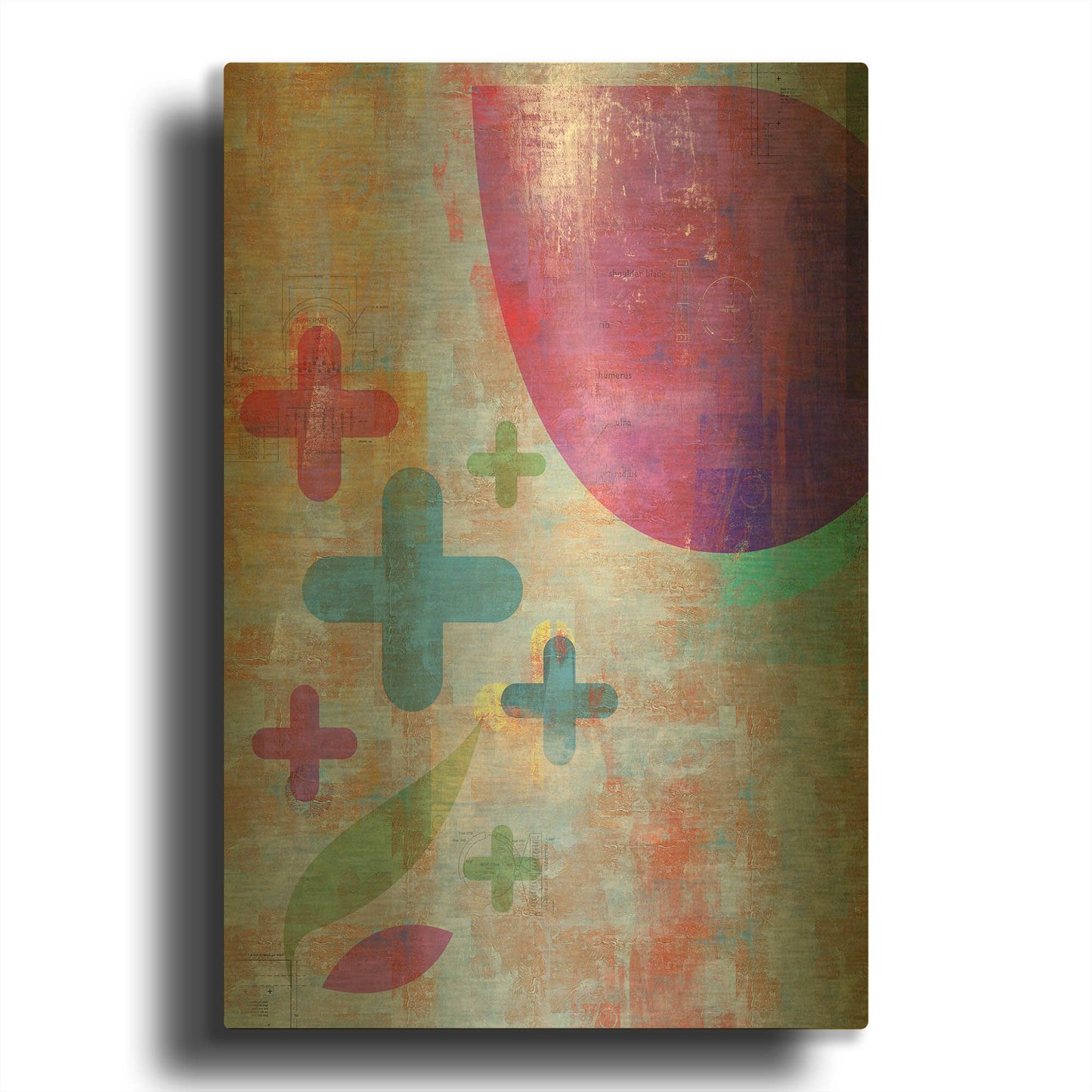 'Graphic Abstract 1' By Greg Simanson Gold Metal Wall Art