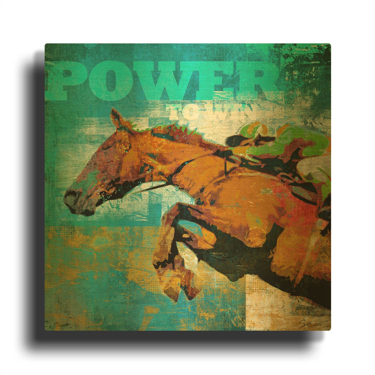 'Horse Power' By Greg Simanson Gold Metal Wall Art