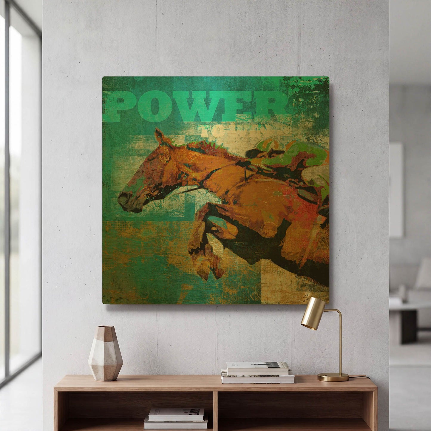 'Horse Power' By Greg Simanson Gold Metal Wall Art