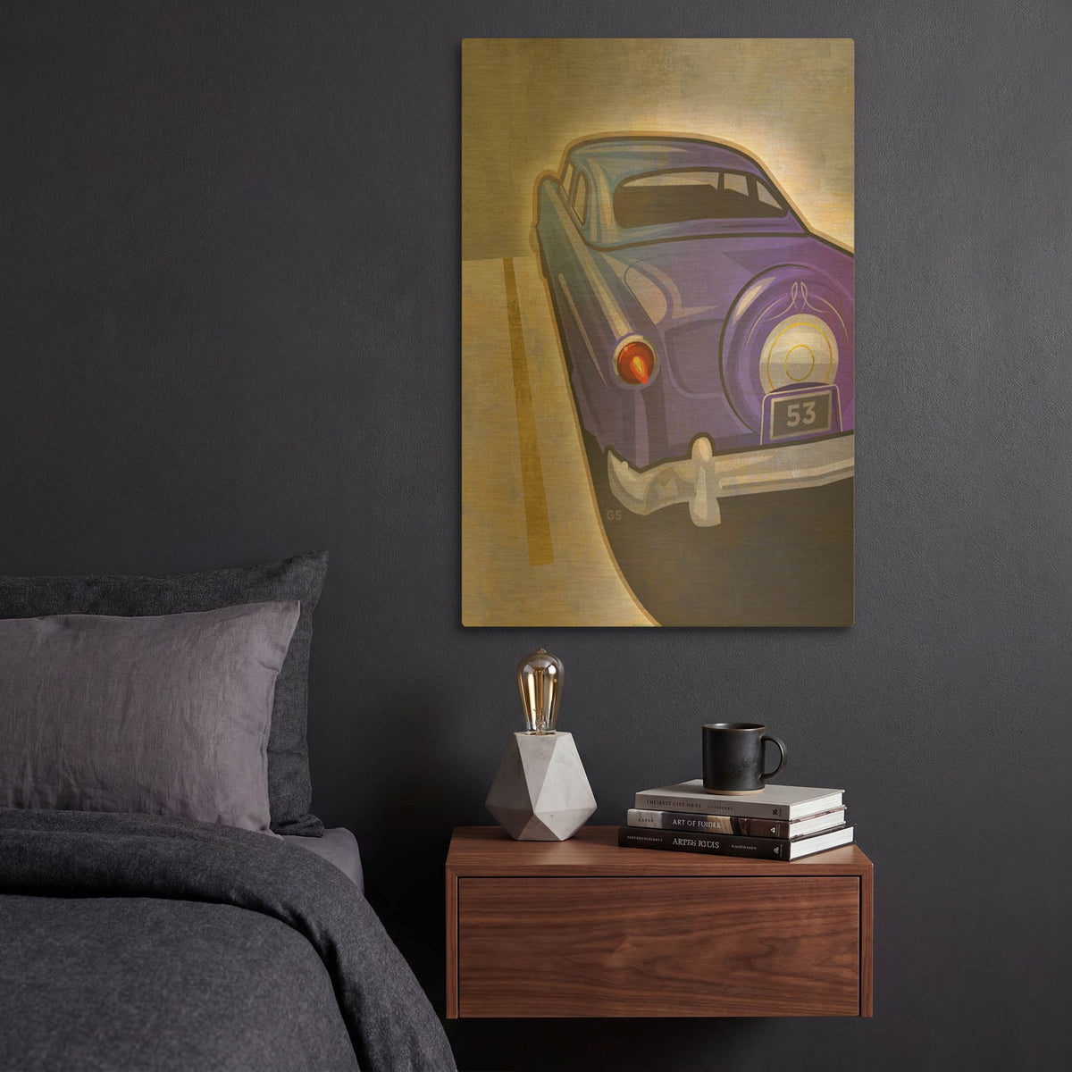 'Hotrod 53' By Greg Simanson Gold Metal Wall Art