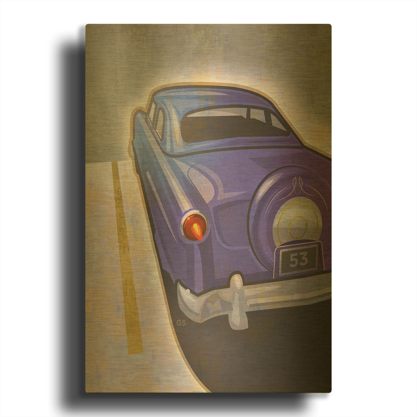 'Hotrod 53' By Greg Simanson Gold Metal Wall Art
