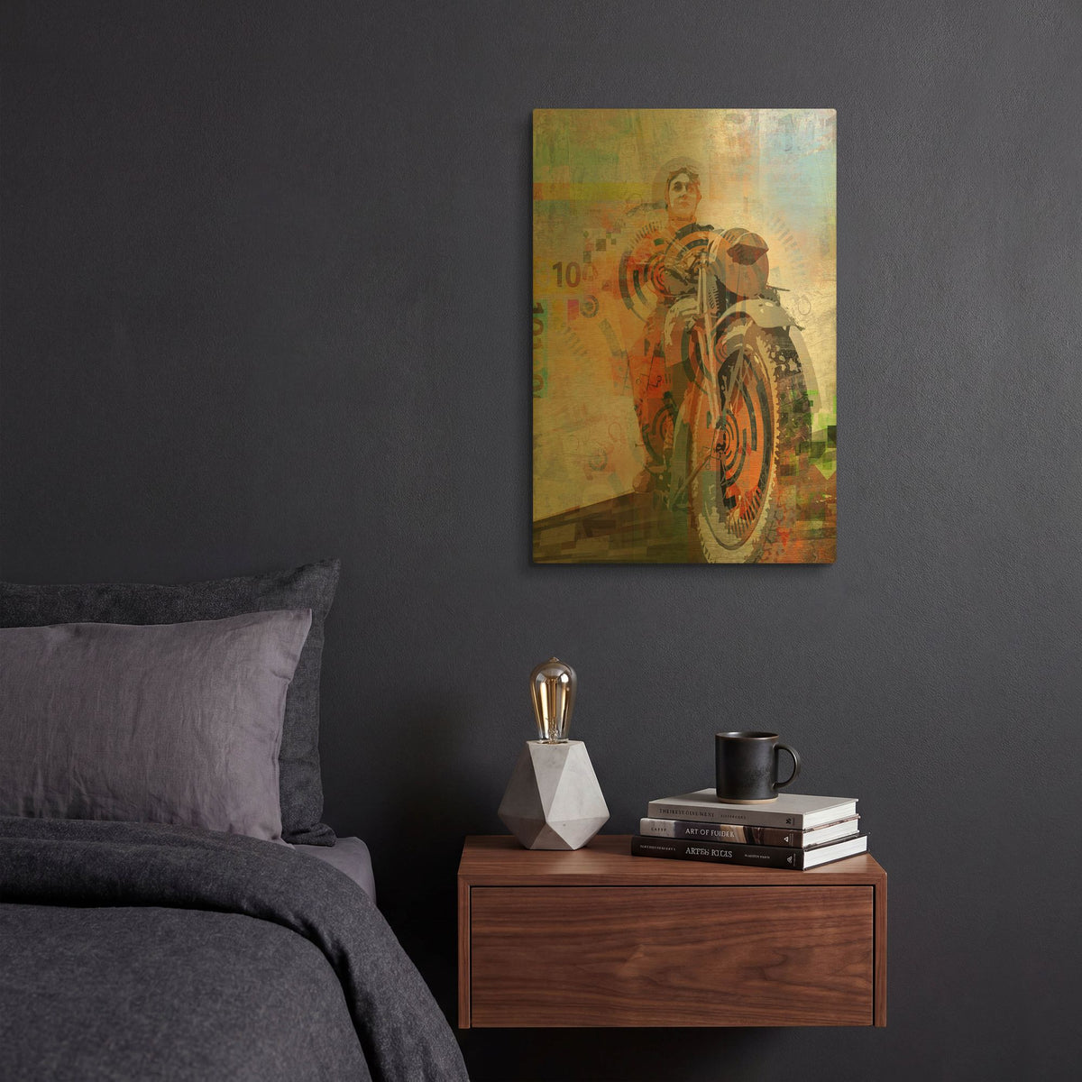 'Moto 1941' By Greg Simanson Gold Metal Wall Art
