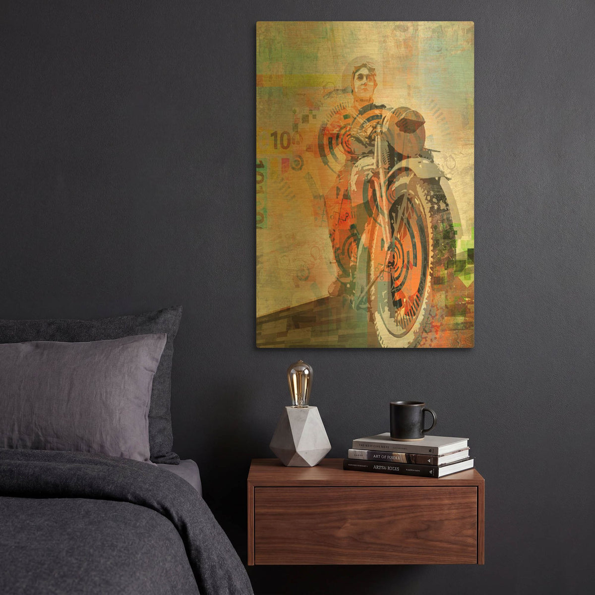 'Moto 1941' By Greg Simanson Gold Metal Wall Art