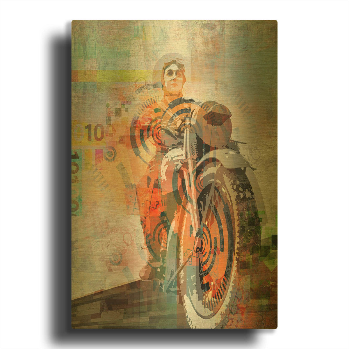 'Moto 1941' By Greg Simanson Gold Metal Wall Art