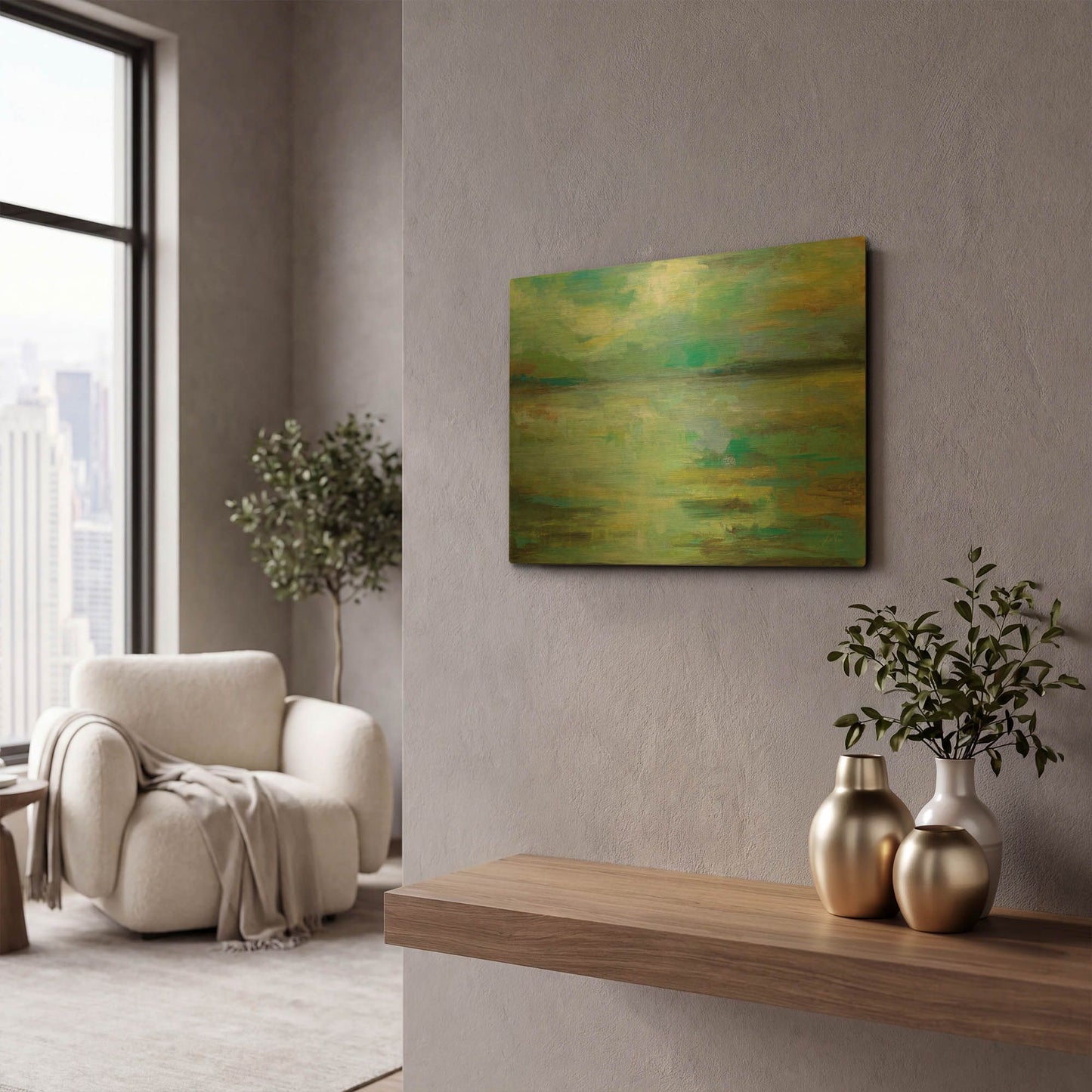 'Calm' By Jeanette Vertentes Gold Metal Wall Art