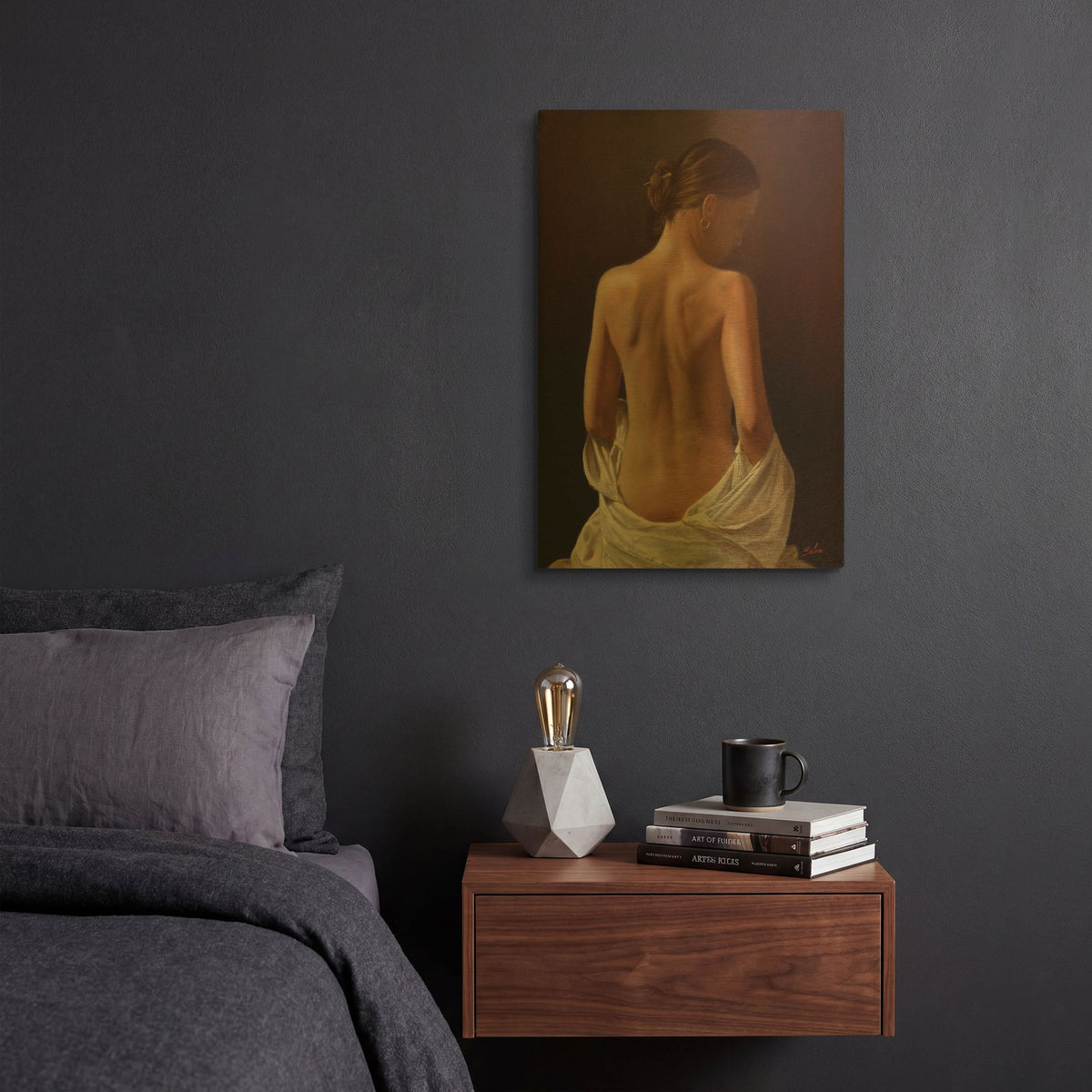 'Female Landscape' By John Silver Gold Metal Wall Art