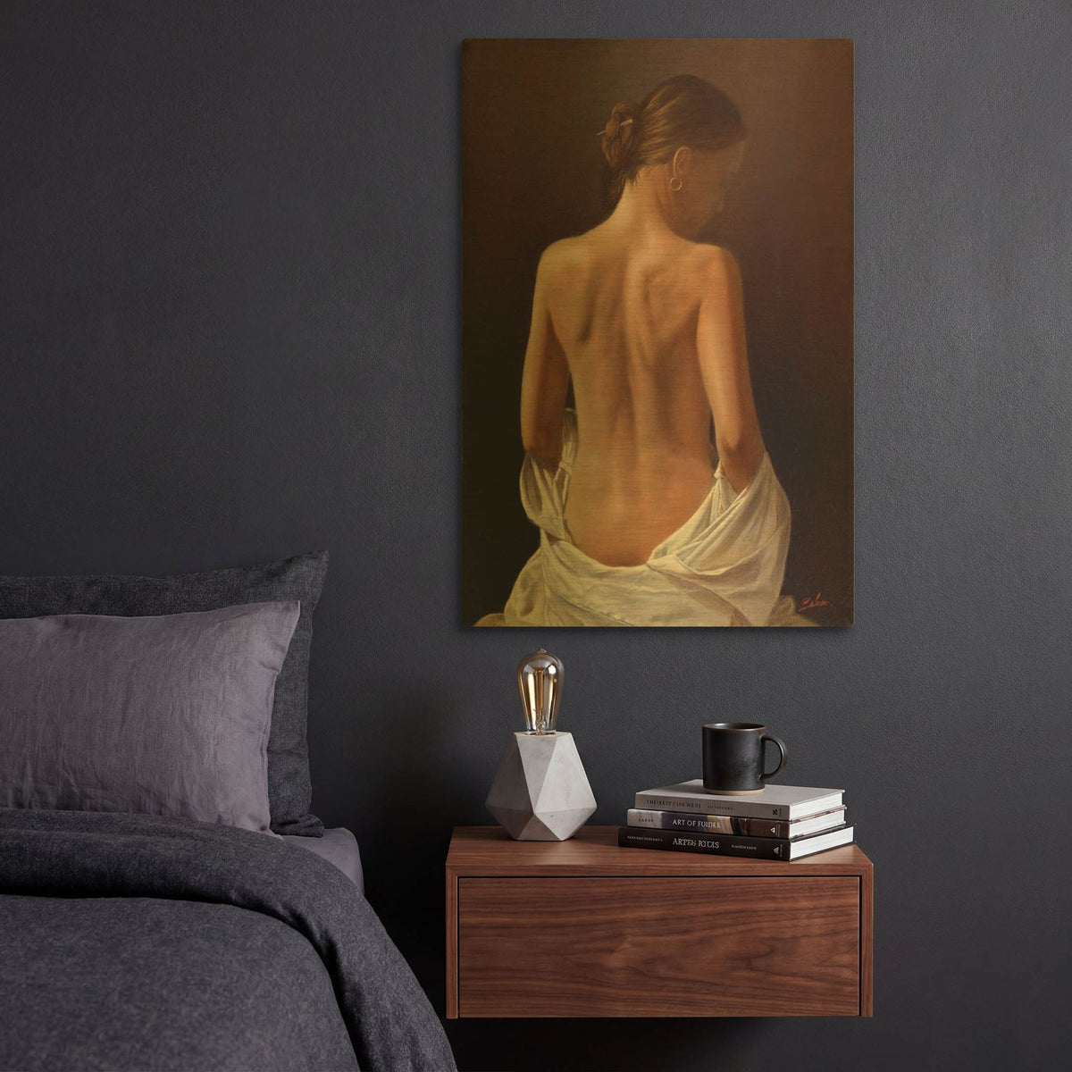 'Female Landscape' By John Silver Gold Metal Wall Art