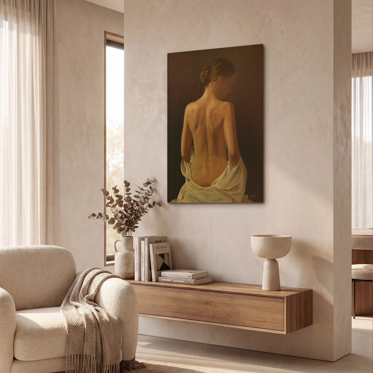 'Female Landscape' By John Silver Gold Metal Wall Art