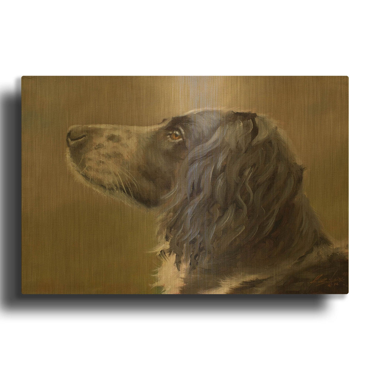 'Dog Wander' By John Silver Gold Metal Wall Art