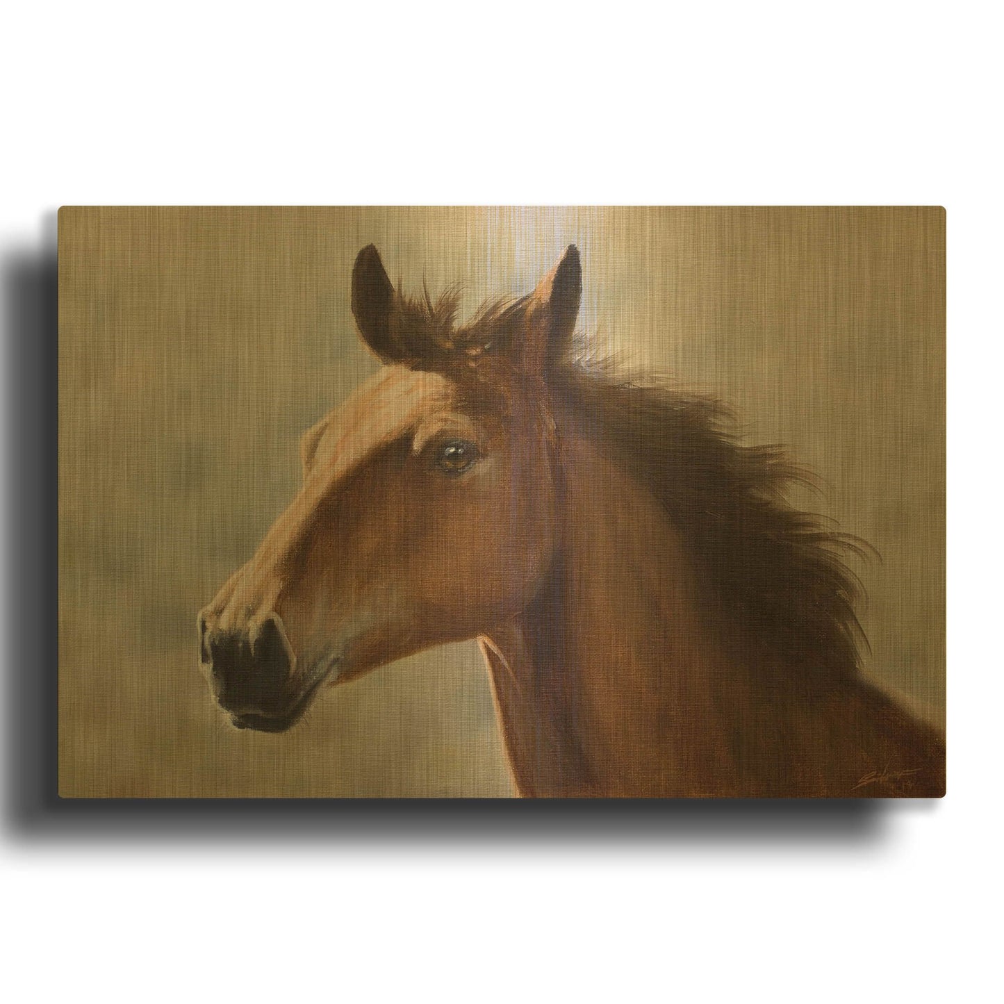'Horse Thoughts' By John Silver Gold Metal Wall Art