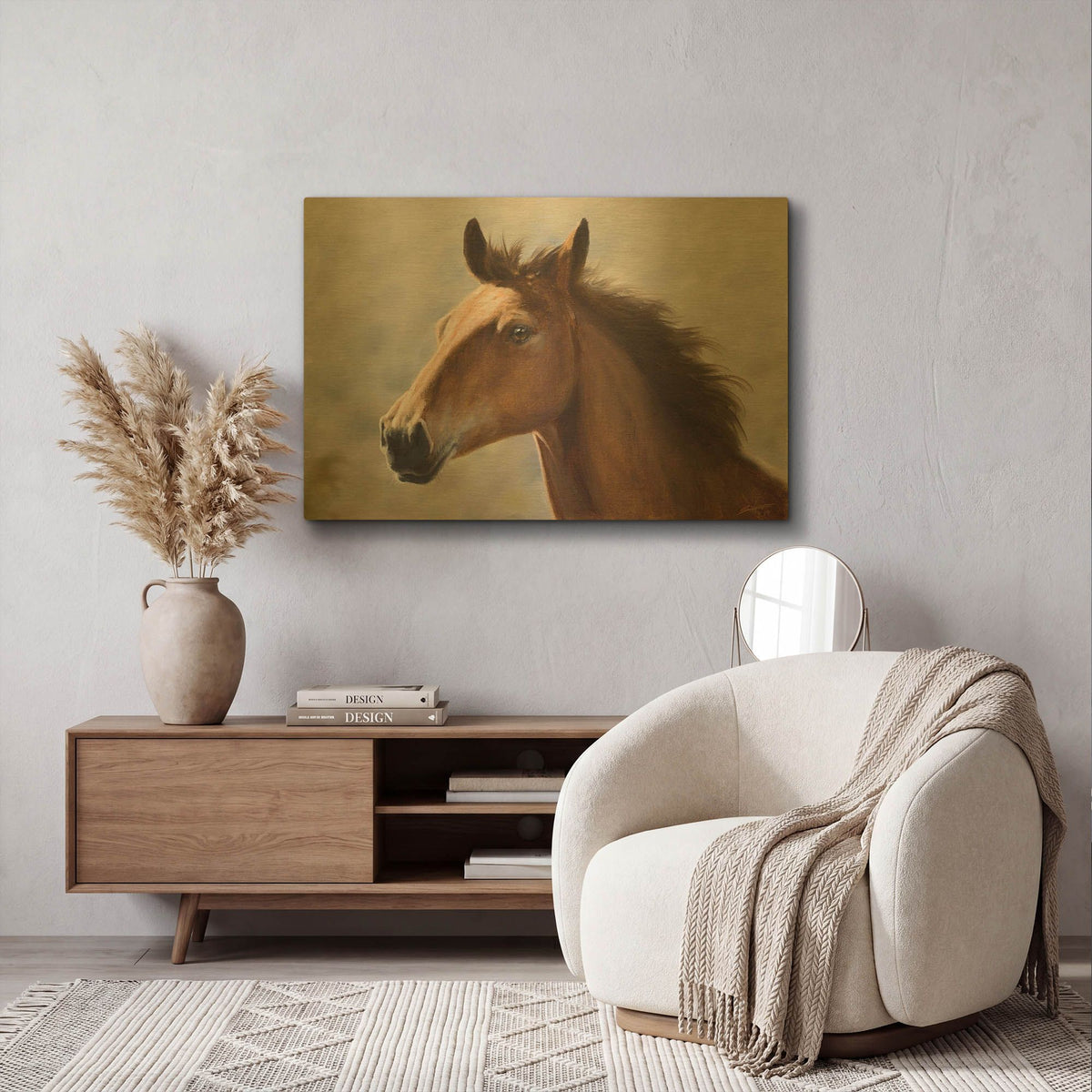 'Horse Thoughts' By John Silver Gold Metal Wall Art